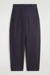 Cos Barrel-leg Cotton Chinos In Blue