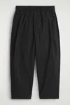 Cos Barrel-leg Cotton Joggers In Black