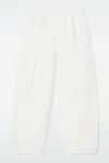 Cos Barrel-leg Cotton Trousers In White