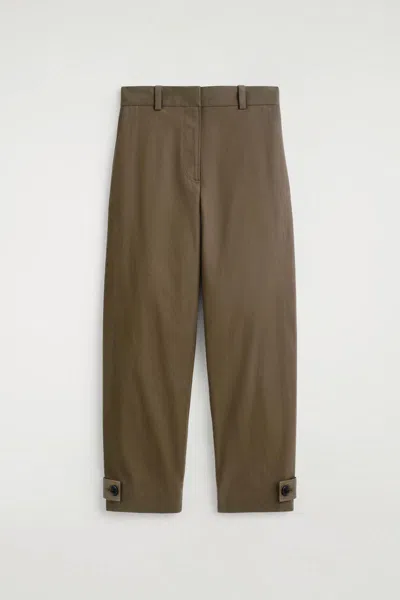 Cos Barrel-leg Cotton Utility Pants In Green