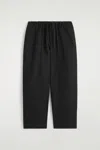 Cos Barrel-leg Drawstring Pants In Black