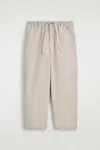 Cos Barrel-leg Drawstring Pants In Sand