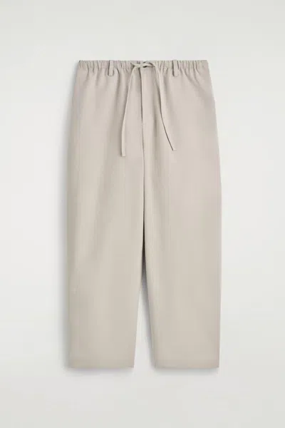 Cos Barrel-leg Drawstring Pants In Sand