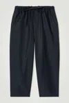Cos Barrel-leg Drawstring Trousers In Blue