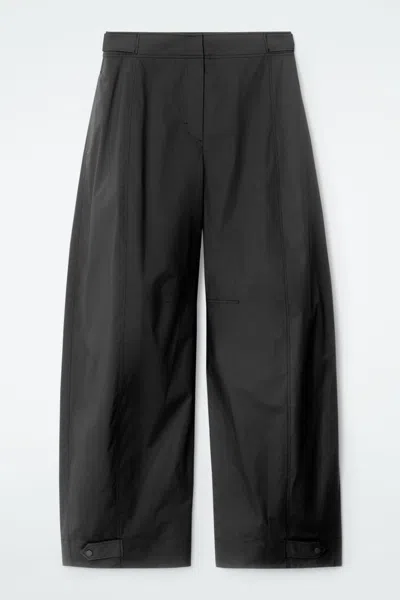 Cos Barrel-leg Utility Trousers In Black