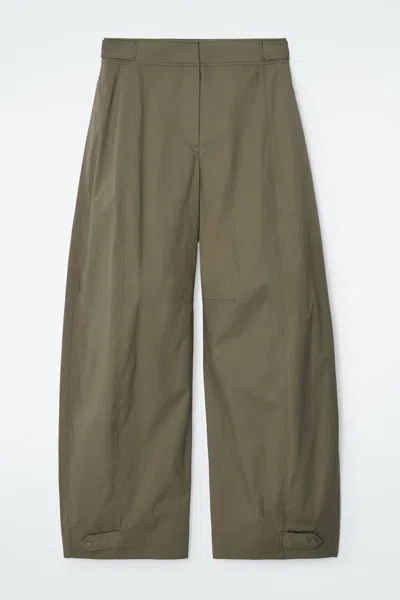 Cos Barrel-leg Utility Trousers In Green