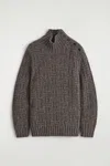Cos Basketweave Wool Sweater In Brown