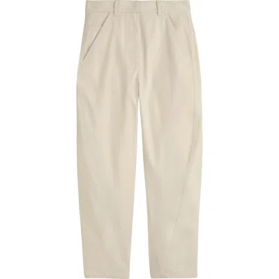 Cos Batten Tapered Cotton Ankle Pants In Brown