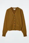 Cos Batwing-sleeve Merino Wool Cardigan In Yellow