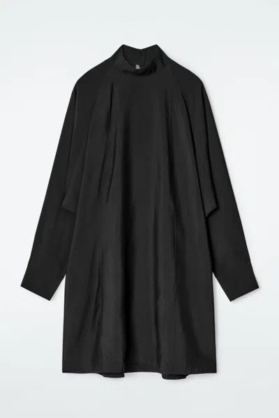 Cos Batwing-sleeve Mini Dress In Black