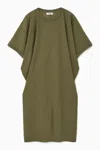 Cos Batwing-sleeve T-shirt Dress In Green