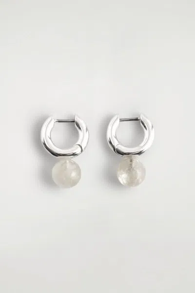 Cos Beaded Huggie Hoop Earrings