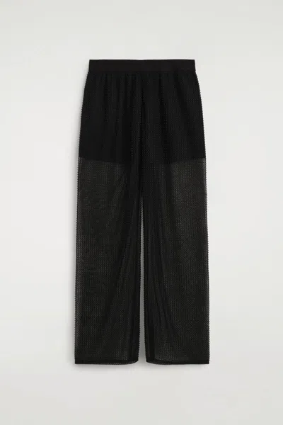 Cos Beaded Knitted Trousers In Black