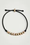 Cos Beaded Leather Cord Bracelet In Gold