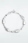 Cos Beaded Pebble Necklace In Silver