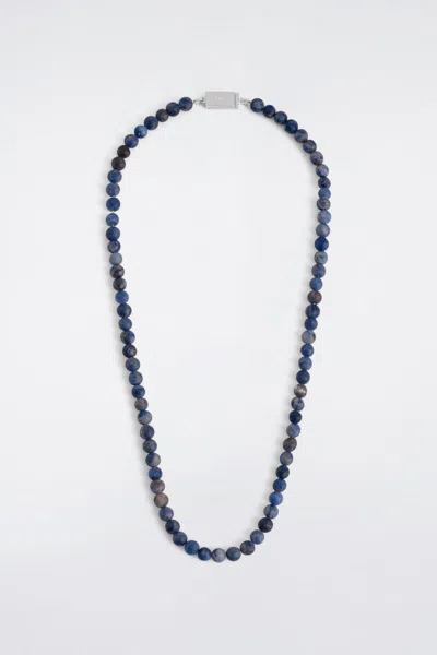 Cos Beaded Stone Necklace In Blue