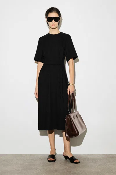 Cos Belt-detail Midi T-shirt Dress In Black
