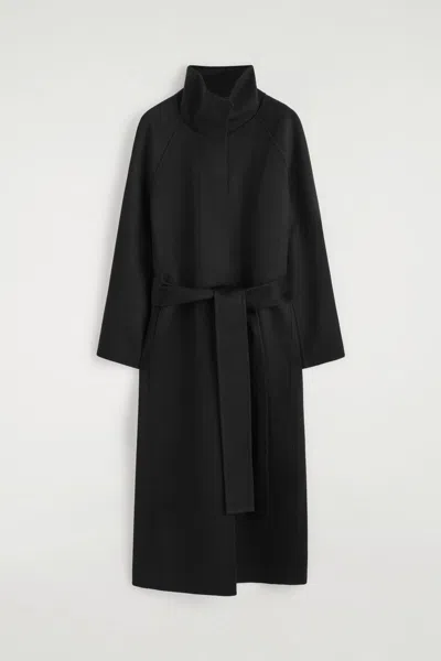 Cos Cappotto In Cashmere Doppiato Con Cintura In Nero