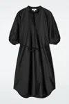 Cos Belted Midi Shirt Dress In Black