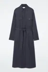 Cos Belted Midi Shirt Dress In Blue