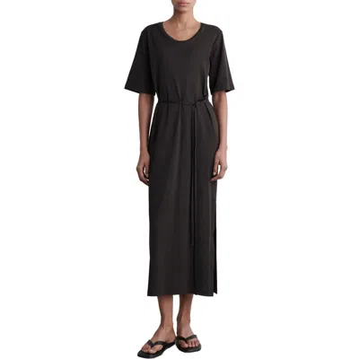 Cos Belted Midi T-shirt Dress In Brown