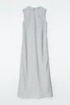 Cos Robe Midi Coupée En Biais En Lin Mélangé