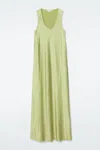 Cos Bias-cut Maxi Slip Dress In Green