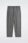 Cos Birdseye Wool Barrel-leg Trousers In Grigio In Gray