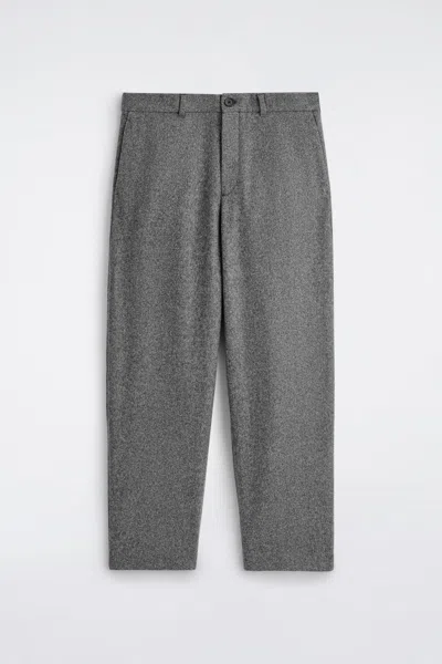 Cos Birdseye Wool Barrel-leg Trousers In Grigio In Gray