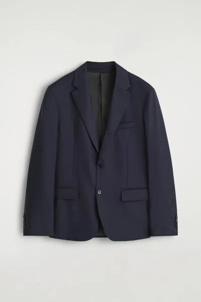 Cos Blazer En Laine Boutonnage Simple In Blue