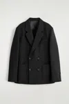 Cos Blazer Flou En Laine Mélangée In Black