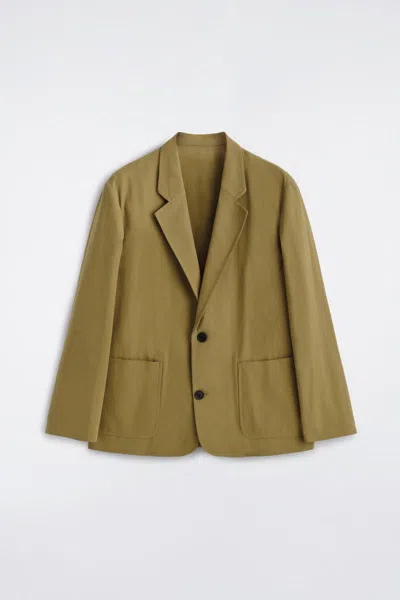 Cos Blazer In Cotone Destrutturato In Brown