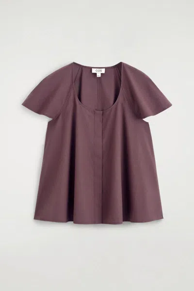 Cos Blusa In Cotone Con Maniche A Campana In Red
