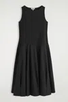 Cos Boat-neck Cotton A-line Midi Dress