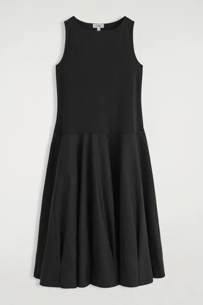 Cos Boat-neck Cotton A-line Midi Dress