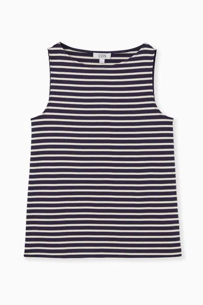 Cos Boat-neck Tank Top In Blue