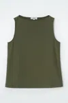 Cos Boat-neck Tank Top In Green