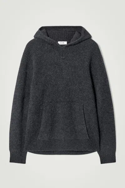 Cos Boiled-cashmere Hoodie In Grey