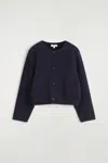 Cos Boiled Merino Wool Cardigan In Blue
