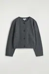 Cos Boiled Merino Wool Cardigan In Gray