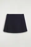 Cos Boiled Merino Wool Mini Skirt In Blue
