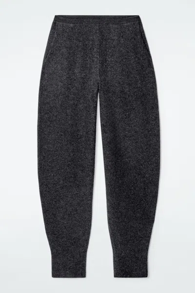 Cos Boiled Merino Wool Trousers In Grey