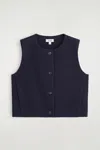 Cos Boiled Merino Wool Vest In Blue