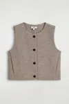 Cos Boiled Merino Wool Vest In Brown