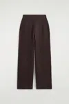 Cos Boiled Merino Wool Wide-leg Pants In Brown