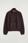Cos Boiled Merino Wool Zip-up Sweater In Brown