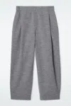 Cos Boiled-wool Barrel-leg Pants In Grey