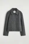 Cos Boiled Wool-blend Jacket In Gray