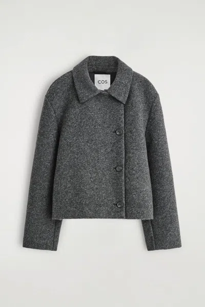 Cos Boiled Wool-blend Jacket In Gray