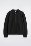 Cos Boiled-wool Crew-neck Cardigan In Black